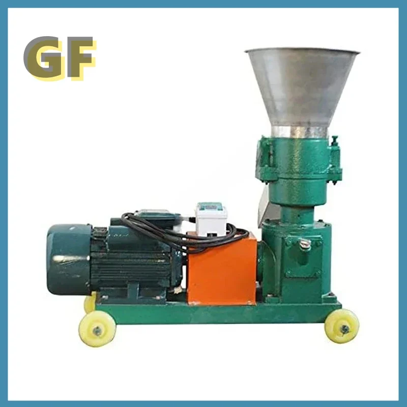 Prensa granuladora de pellets de 220V/ 380V, molino de pellets de alimentación Animal, máquina de pellets de biomasa, 4kW, 150 kg/h-200 kg/h