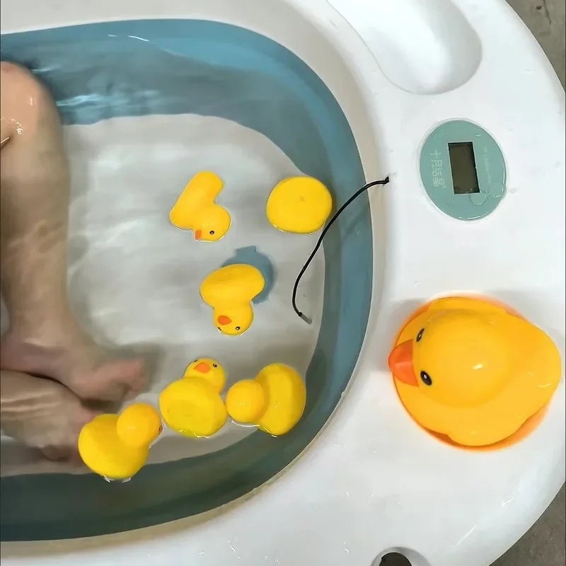 Baby Bath Toys Big Yellow Duck Small Yellow Duck Children's Swimming Water Play Duck Pinch Call Will Sound Toys