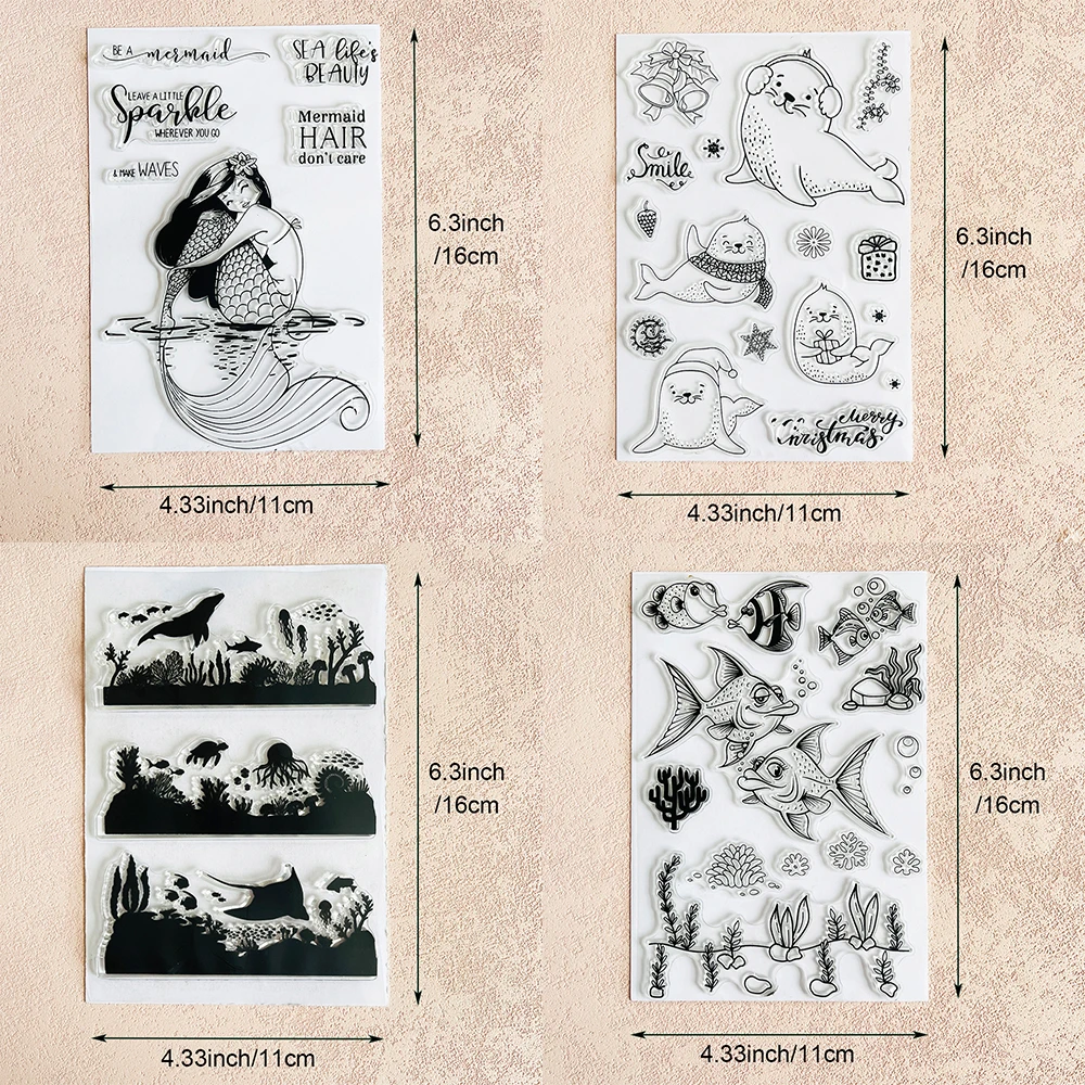 Meerjungfrau-Stempel/klare Stempel/Siegel für DIY-Scrapbooking, Kartenherstellung, Album, dekoratives Siegel, Basteln