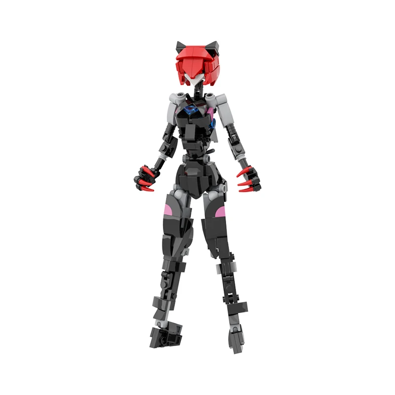 

Строительные блоки Cat Mecha Girl MOC, шарнирная аниме-фигурка с подвижными шарнирами, Poseable Neko Girl для коллекционеров