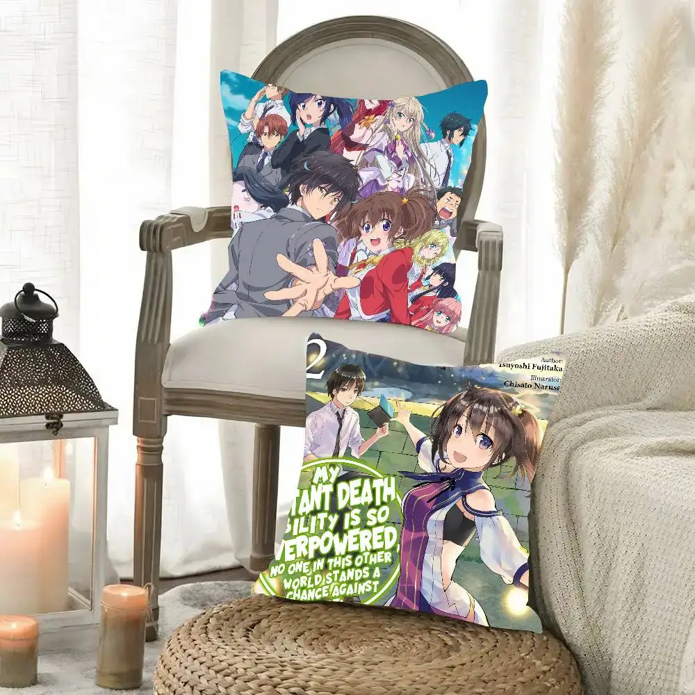 My Instant Death Ability Is Overpowered Anime Pillow Case Fashion Square Pillowcase Bedroom Sofa Room Ins Decoration Leisure