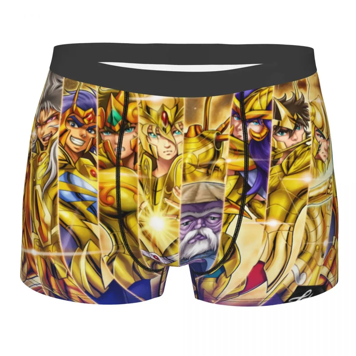 12 Gold Saints Knights Of The Zodiac Underwear Male Saint Seiya Manga Boxer Briefs Shorts Panties Breathable Underpants