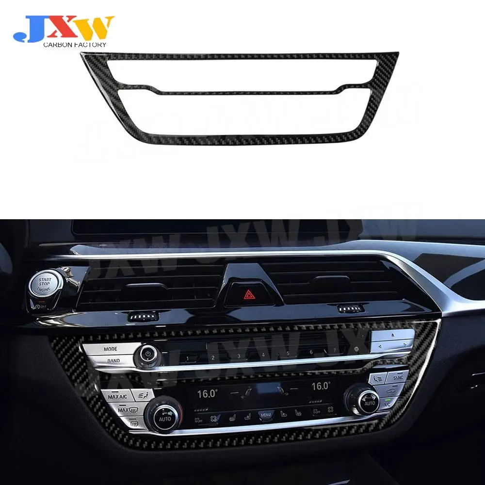 

Carbon Fiber Interior Air Conditioning CD Panel Trim Frame Cover Sticker 3D Decal Fits For BMW 5 Series G30 X3 G01