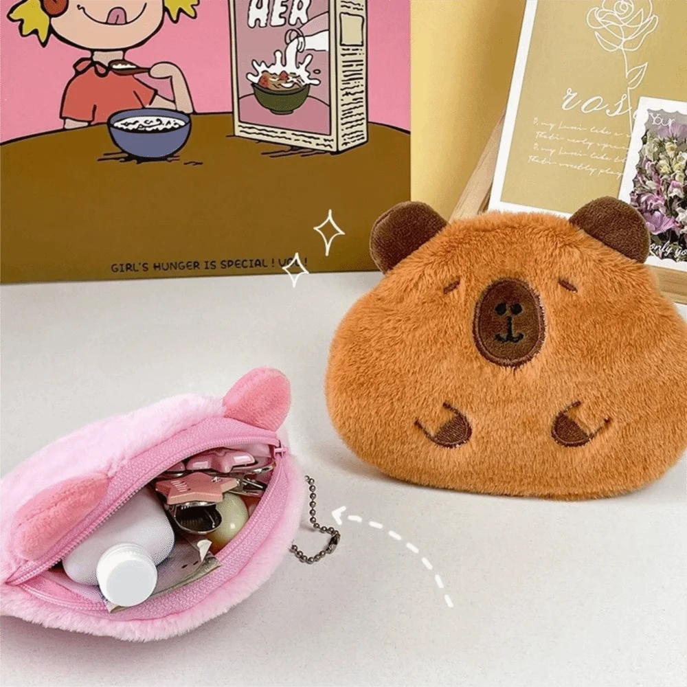 かわいい漫画カピバラコインパースぬいぐるみぬいぐるみキーホルダーぬいぐるみ小さな財布モルモットバッグペンダント誕生日プレゼント