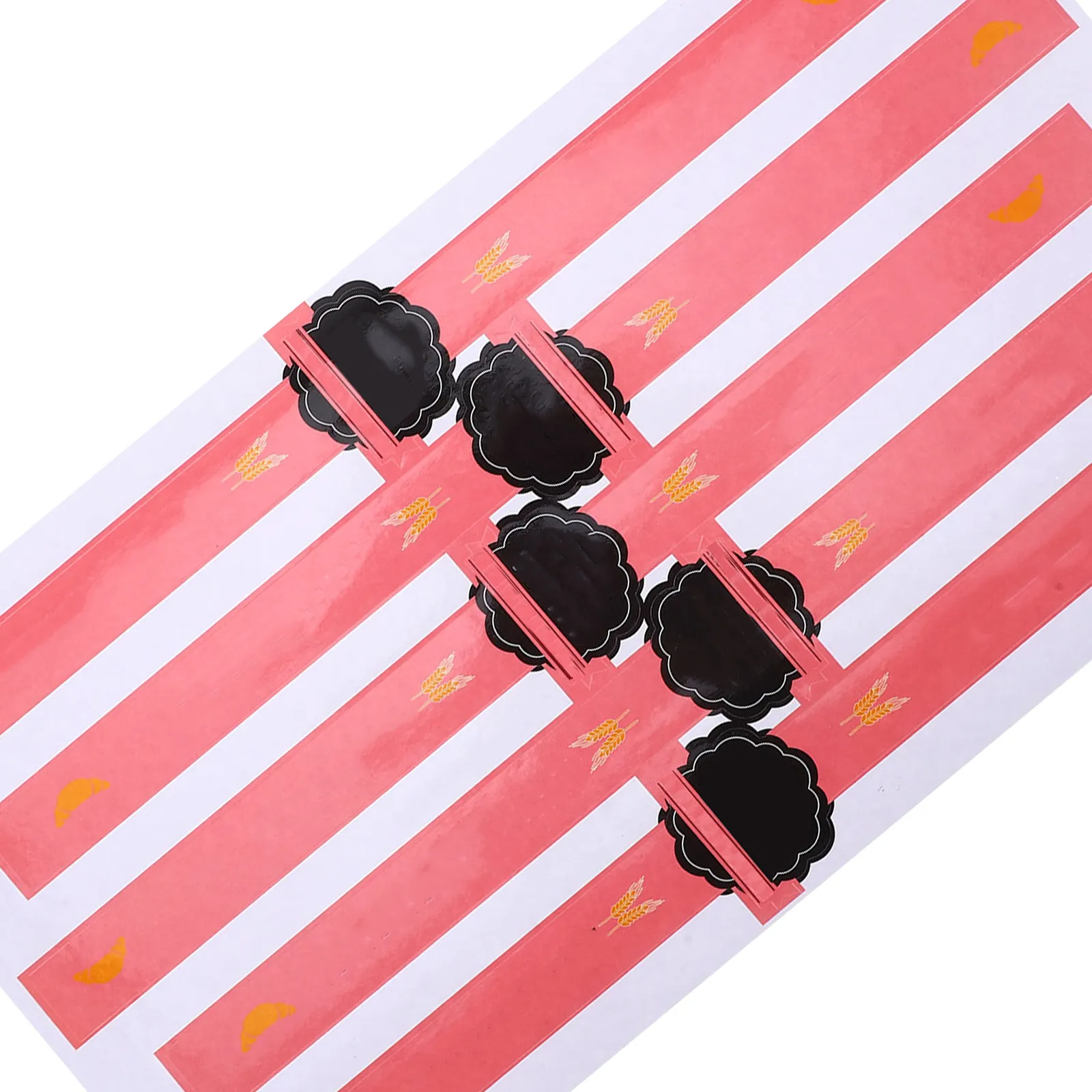 100Pcs Exquisite Long Strip Shape Sealing Stickers Self-Adhesive for Bakery Pastry Chocolate Cake Boxes Gift Bag Wrapping Labels