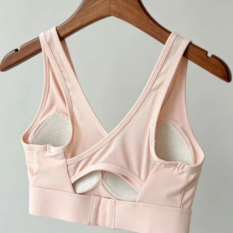 High Support Shockproof Sports Bra Women One‑piece Molded Cup Beauty Back Vest Workout Pilates Running Yoga Fitness Top