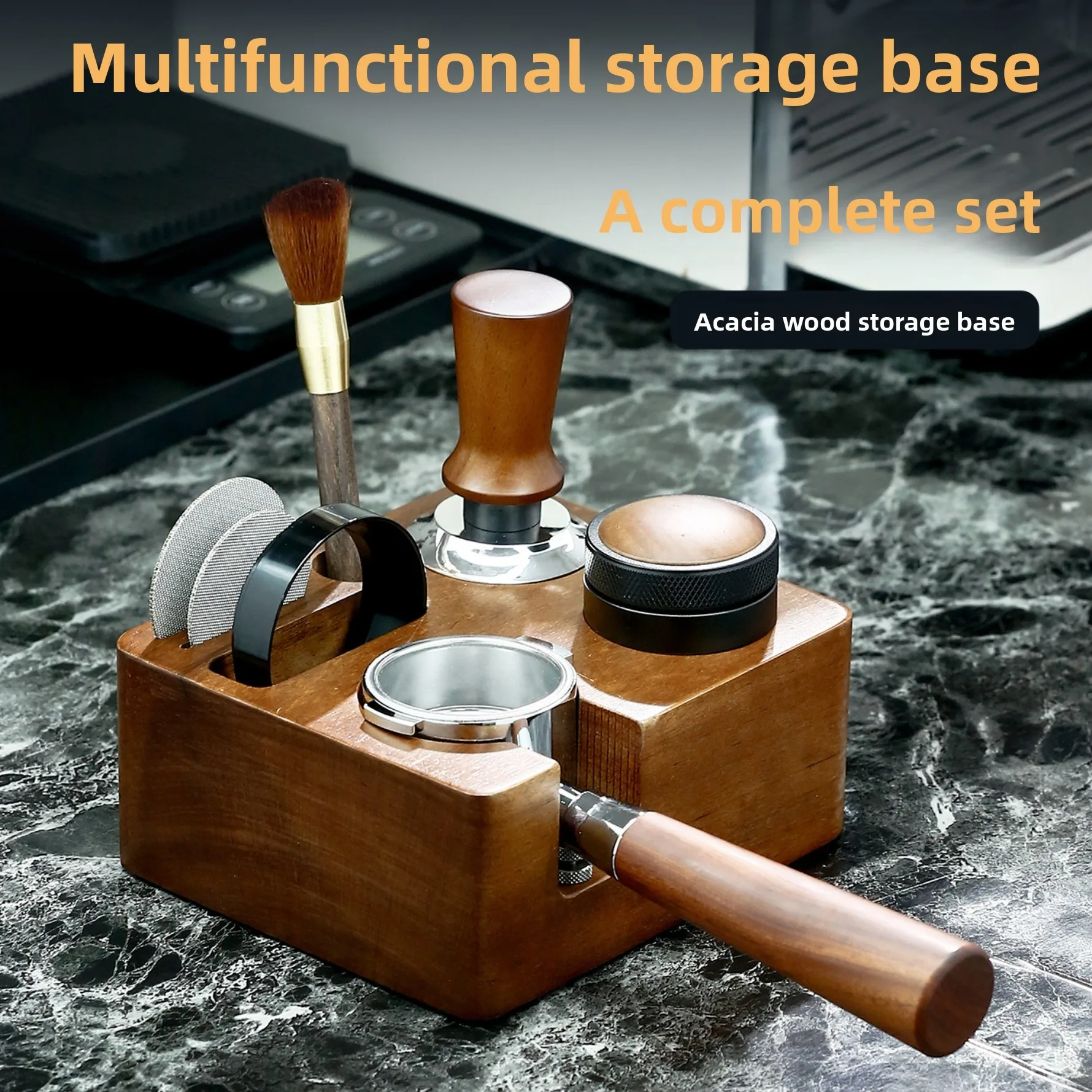 Coffee Tamper Stand Portafilter Holder Storage Base Distributor Tamper Organizer Multi-Function Coffee Station