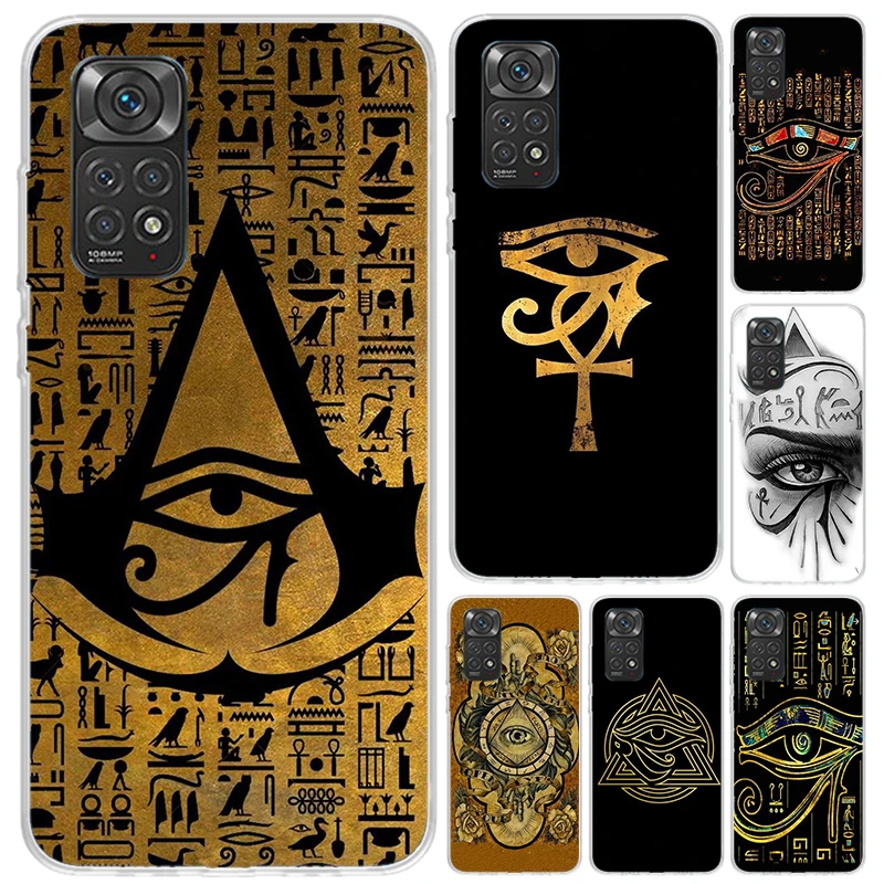 Sacred Eye of Horus Egypt Fresco Phone Case for Xiaomi Redmi Note 13 12S 12 11S 11 11T 11E 10S 9 Pro Plus 8 8T 9T 7 Soft Funda P