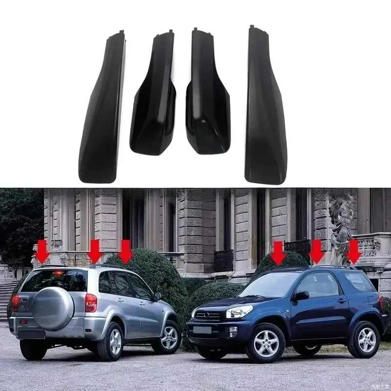 4PCS for RAV4 RAV4 XA20 2001 2001 2003 2004 2005 Black Roof Rails Rack End Cover Shell Replacement Cover Shell