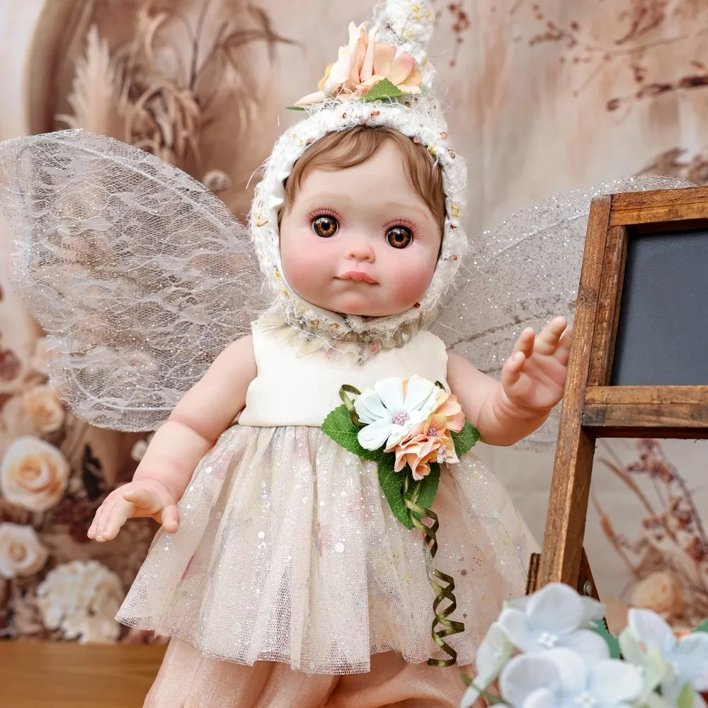 

Cloveray 42cm Full Body Vinyl Realistic Forest Fairy Reborn Baby Doll 18 inch Elf Vinyl Doll Handmade Original Toy Kid Xmas Gift