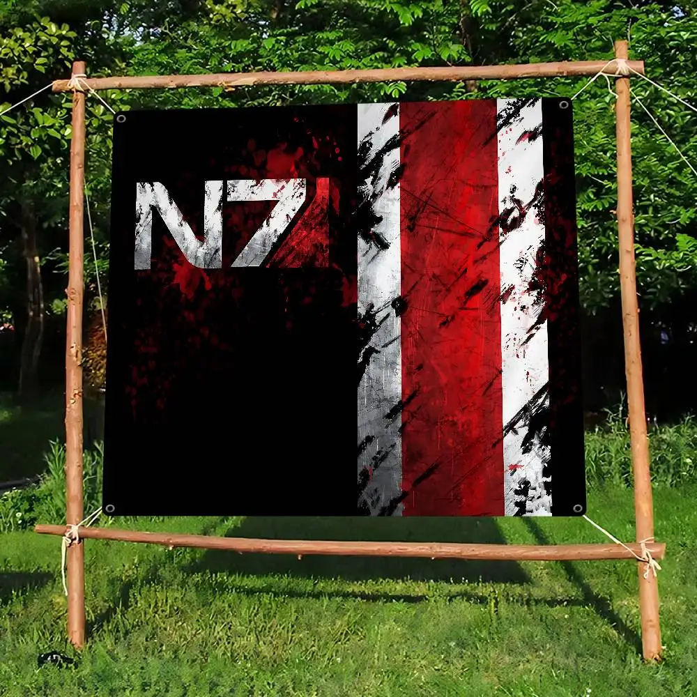 Hot Mass Effect N7 DIY Flag For Family Group Photo Living Room Home Dorm Decor Wall Art Decor Banner