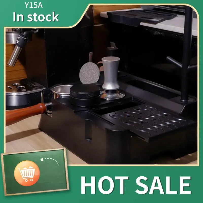

Y15A Espresso Tamping Station Espresso Organizer Box Coffee Filter Tamper Holder For Counter Top Coffee Tools Organzier