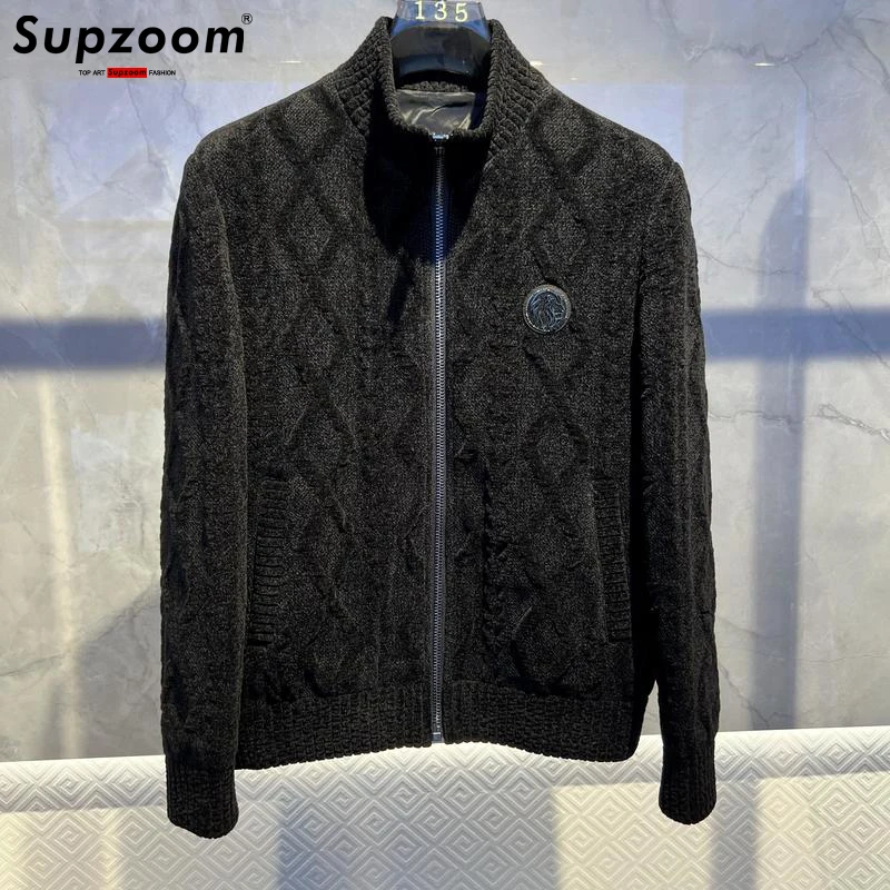 Supzoom New Arrival Top Fashion Autumn And Winter Thick Rib Sleeve Brand Clothing Winte Warm Coat Zipper Criss-cross Jacket Men