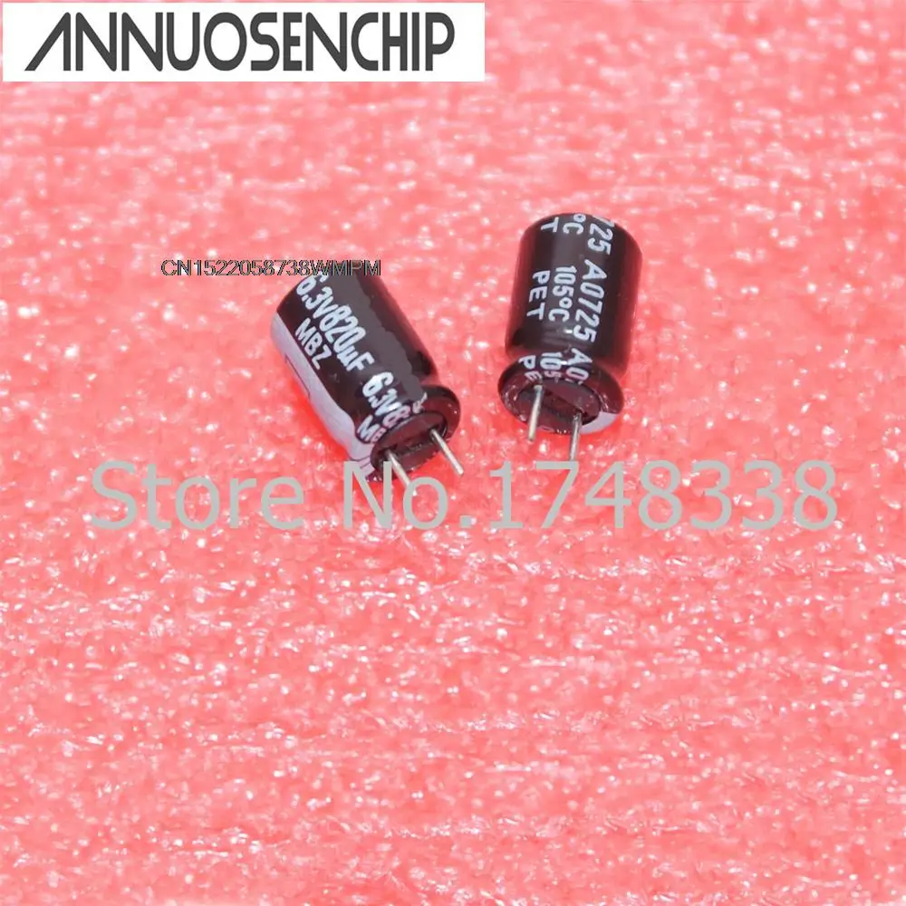 100PCS/pack New and Original DIP Electrolytic Capacitor  electrolytic 820uf 6.3v 105C Fixed Capacitor  6.3V 820UF 8 * 12mm