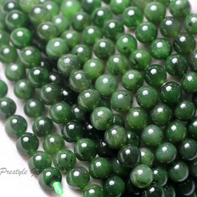 Meihan Wholesale Natural A+ Russian Jade smooth round beads stone for jewelry making design & DIY