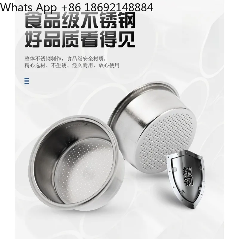51mm Coffee Powder Bowl for 2 People Single-Layer Stainless Steel Pressurized Filter Powder Bowl for Household Coffee Machine