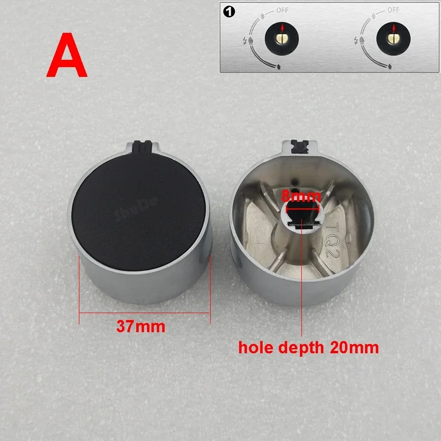Embedded Stove Knob Gas Stove Switch Gas Cooker Accessories Metal Knob 4 Pcs 8mm