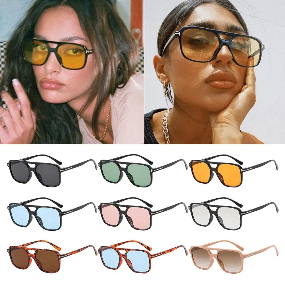 Vintage Square Sunglasses for Women Men Retro Large Square Frame 70s Sun Glasses UV400 Protection Shades Summer Eyeglasses