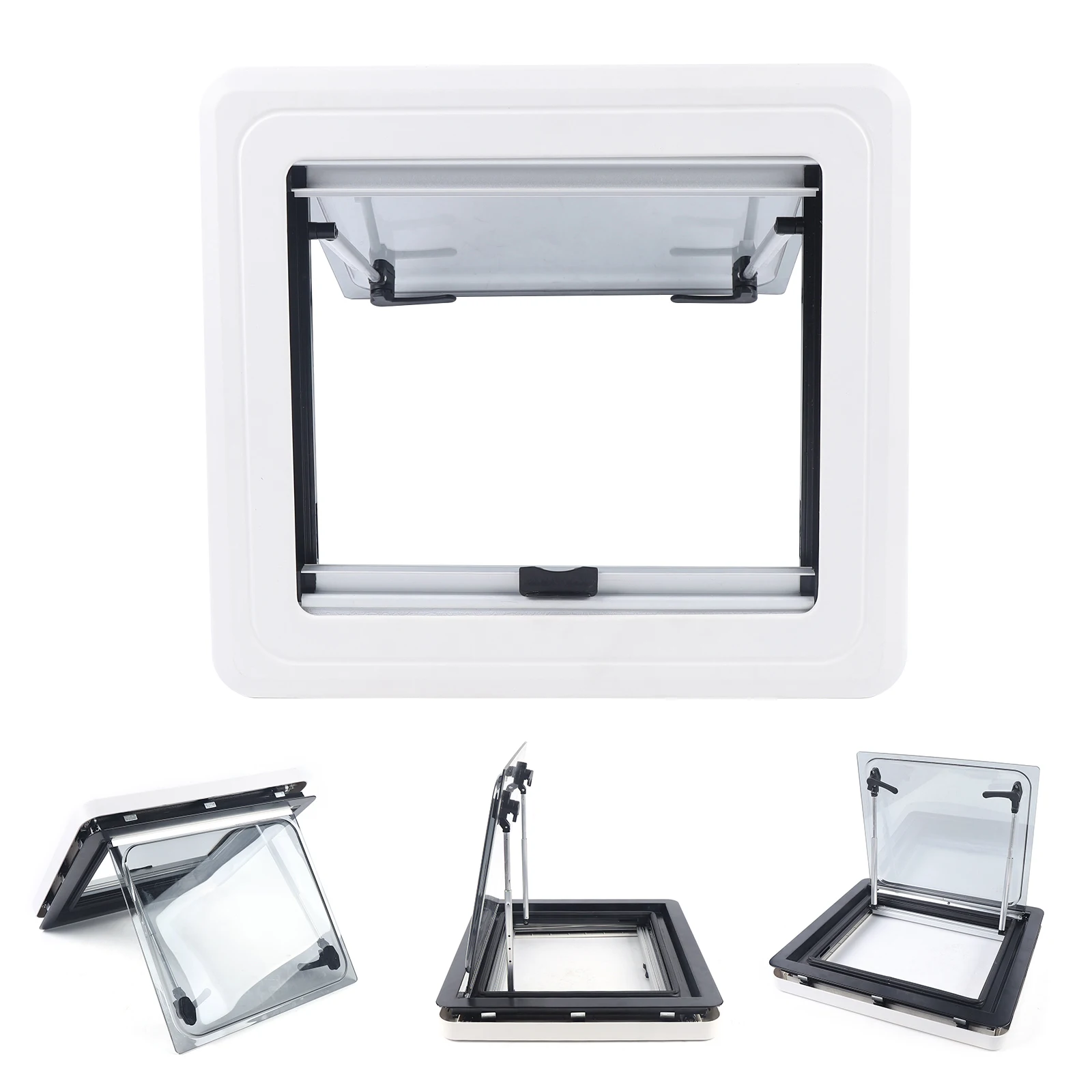 RV Caravan Push Out Window Ventilation Hatches Anti-mosquito Cut 450*500mm Skylight Top Hinged