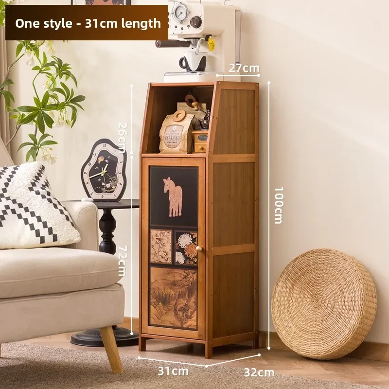 

New model Solid wood bookcase Dust-proof storage cabinet Bookshelf Household living room Floor shelf Edge cabinet