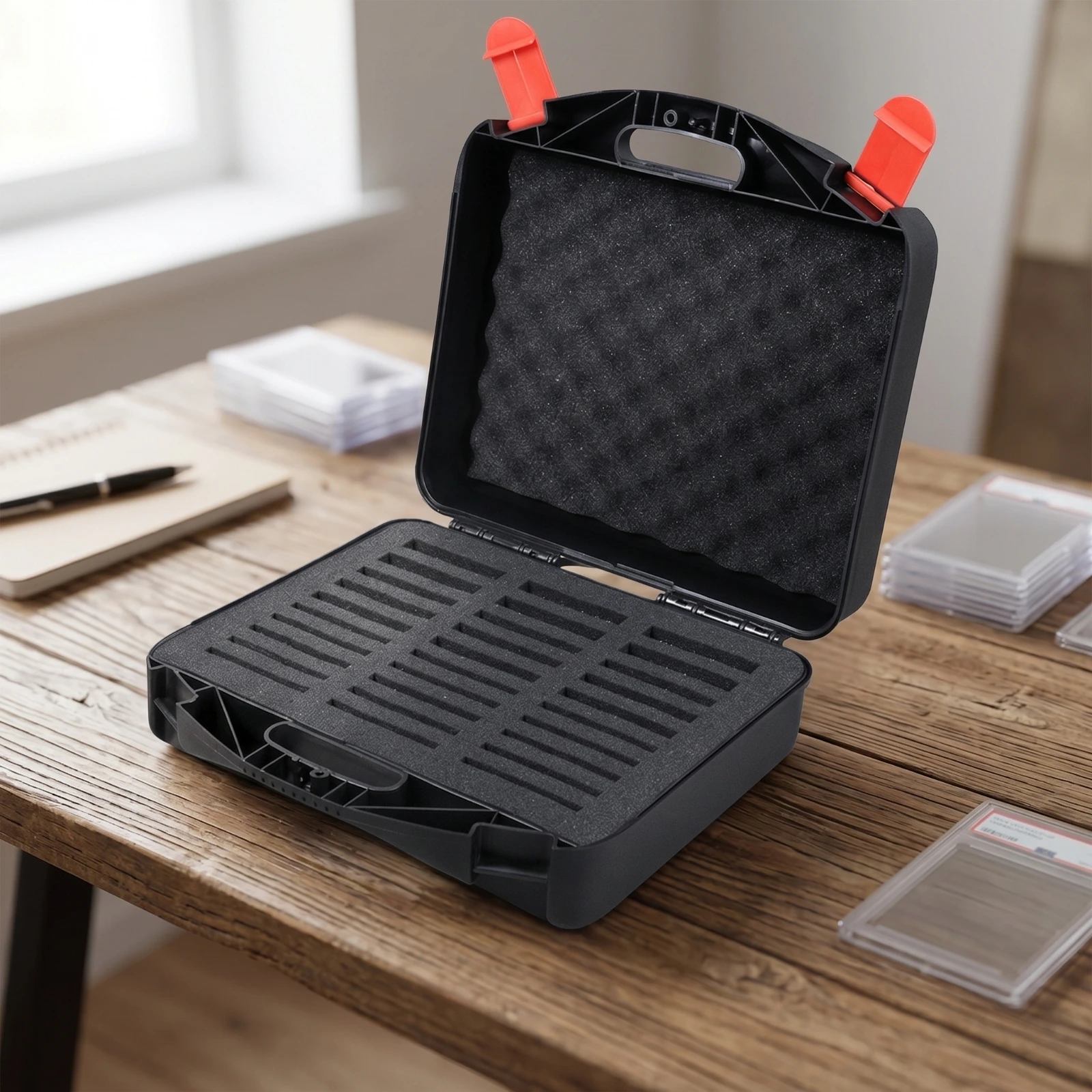 Graded Card Case Portable Card Case with Handle Rigid Lockless for Collectors, Home Organization