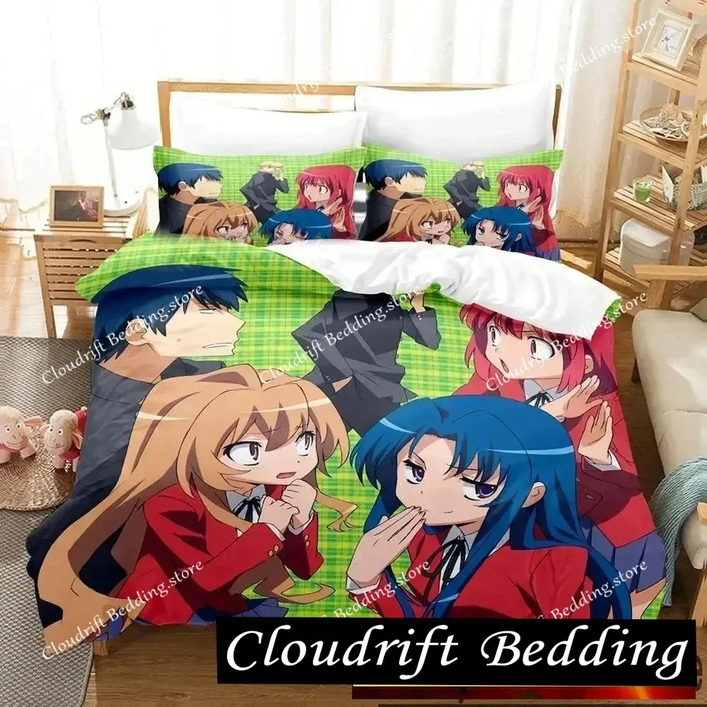 

Anime TIGER×DRAGON Toradora Bedding Set Duvet Cover Bed Set Quilt Cover Pillowcase Comforter king Queen Size Boys Adult Bedding