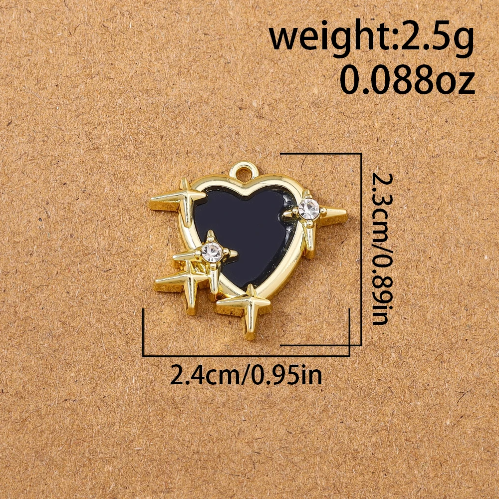 5 Stück 23*24mm Emaille Liebe Herz Charms Anhänger für Schmuckherstellung Ohrringe Halskette DIY Armband Zubehör Zubehör – Detail 11