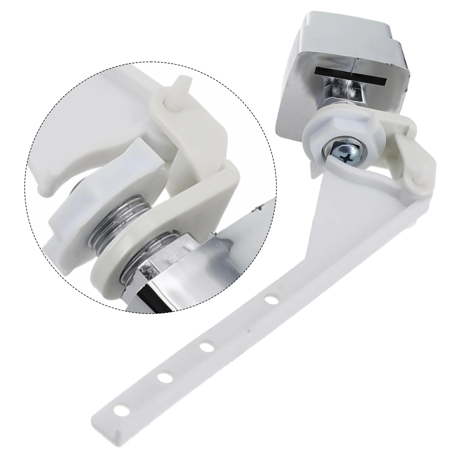 

Toilet Tank Flush Handle Replacement Compatible with Side Mount Toilets Featuring Chrome Finish and 145mm Lever Length