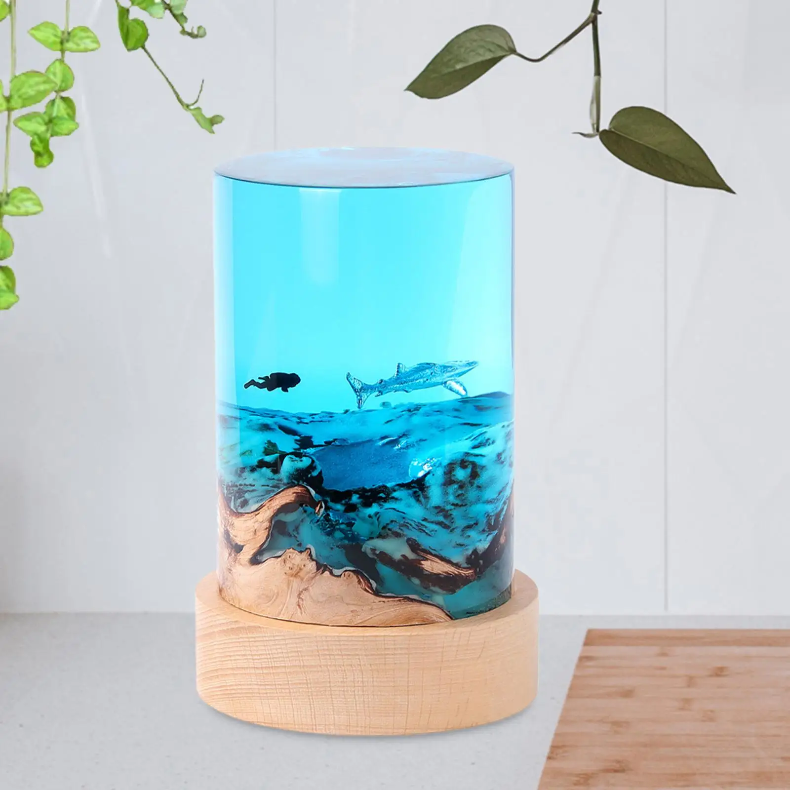 

Night Lamp Romantic Sleeping NightStand Desktop Diver Statue Decoration