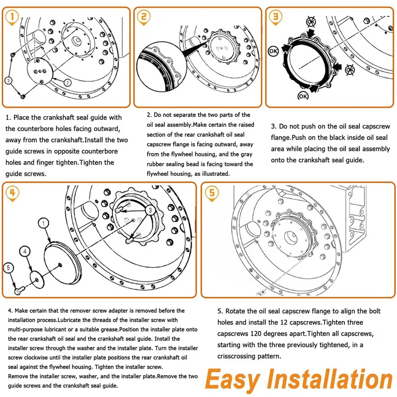 YMT 3164302 2892562 Rear Crankshaft Oil Seal Remover & Installer Alt ST-221 For Cummins L10 L10G M11 ISM