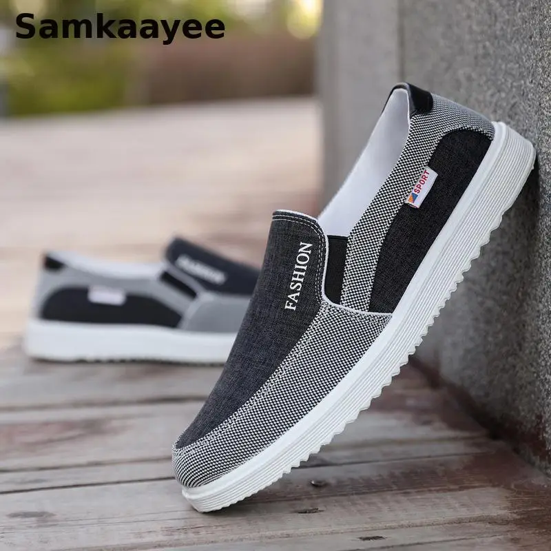 

39-47 Men Loafers Canvas Shoes Spring Autumn Driving Casual Sneakers Soft-soled Slip On Breathable Flats Old Beijing Cloth Shoe