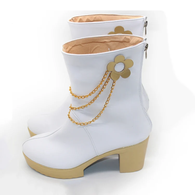 Chaussures de Cosplay du film animé KPOP Demon Hunters Mira, bottes KPOP Huntrix, botte blanche pour femmes et hommes, accessoires de fête de carnaval d'halloween