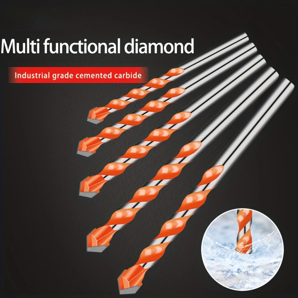 

3-8mm Glass And Metal Tile Drill Bit Set with Triangular Diamond Drill for Ceramic Concrete Brick Wood Hole Sawing Drilling