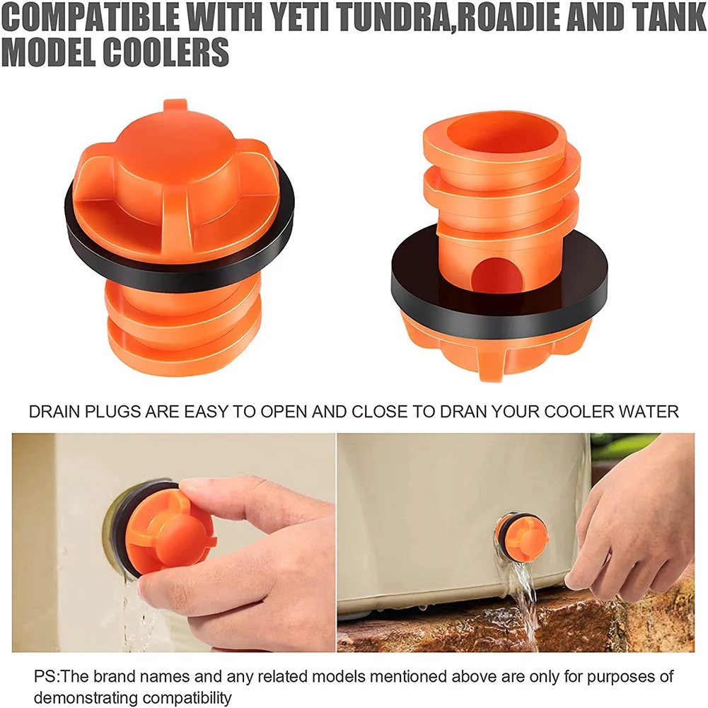 AT16 Cooler Drain Plugs Replacement Compatible with Most Rotomolded Coolers,Small Drain Plugs with Leak-Proof Design 2Pcs