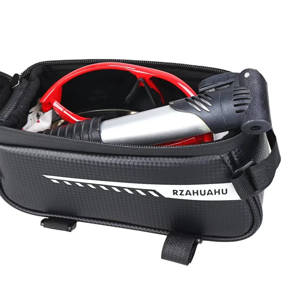 Fahrrad-Vorderrahmentasche, Vorderrohr-Fahrradtasche, Wasserdichter Touchscreen-Handyhalter, Wasserdichte Satteltasche, Fahrradzubehör – Detail 11
