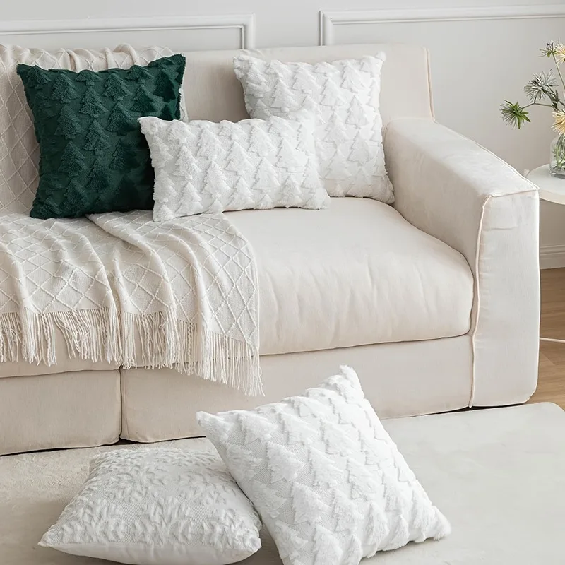 عيد الميلاد وسادة للديكور يغطي التطريز غطاء الوسادة الأريكة وسادة القضية ل أريكة عطلة المهرجانات الشتاء ديكور المنزل #5