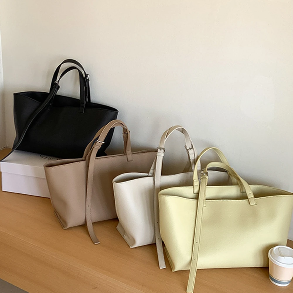 

Commuter Shoulder Bag PU Leather Shoulder Bag 2025 New Fashion Korean Simple Large Capacity Vintage Casual Solid Trend Handbags