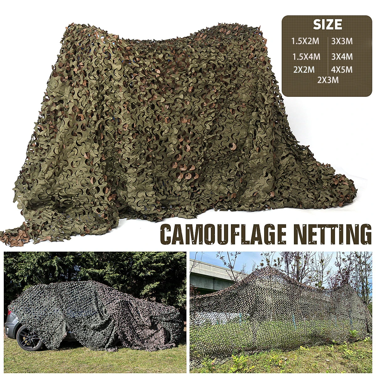 Vilead 2x3 3x3 3x4 4x5M Woodland Pergola Camouflage Camo Nets Home Yard Decoration Outdoor Army Car Shelter Shade