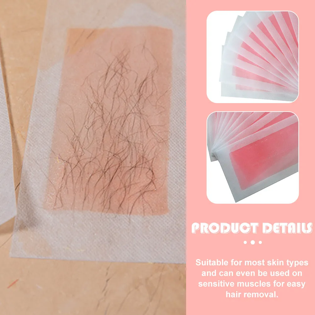 20Pcs Depilatory Wax Paper Strips Hair Removal for Legs Underarm Face Skin Safe Gentle Use Facial Hair Wax Strip