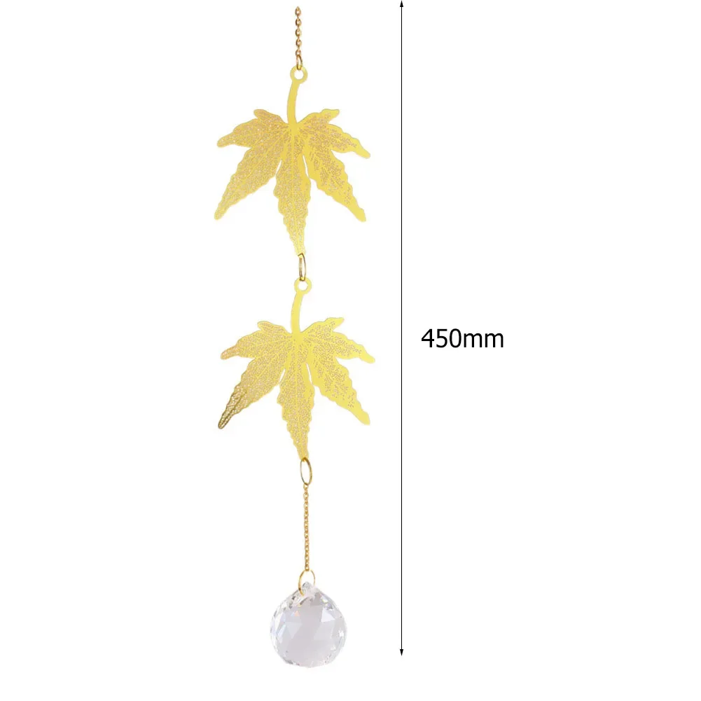 Crystal Wind Chime Sun Catcher Diamond Prisms Pendant Lotus Ginkgo Maple Leaf Dream Catchers Rainbow Chaser Hanging Drop Decor