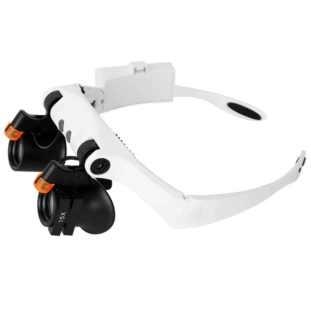 3X 4X 5X 6X 7X 10X 15X Magnifier Glasses 6 Lens Loupe Eyewear Magnifier With  Lights Headband Lamp  Magnifying Glasses