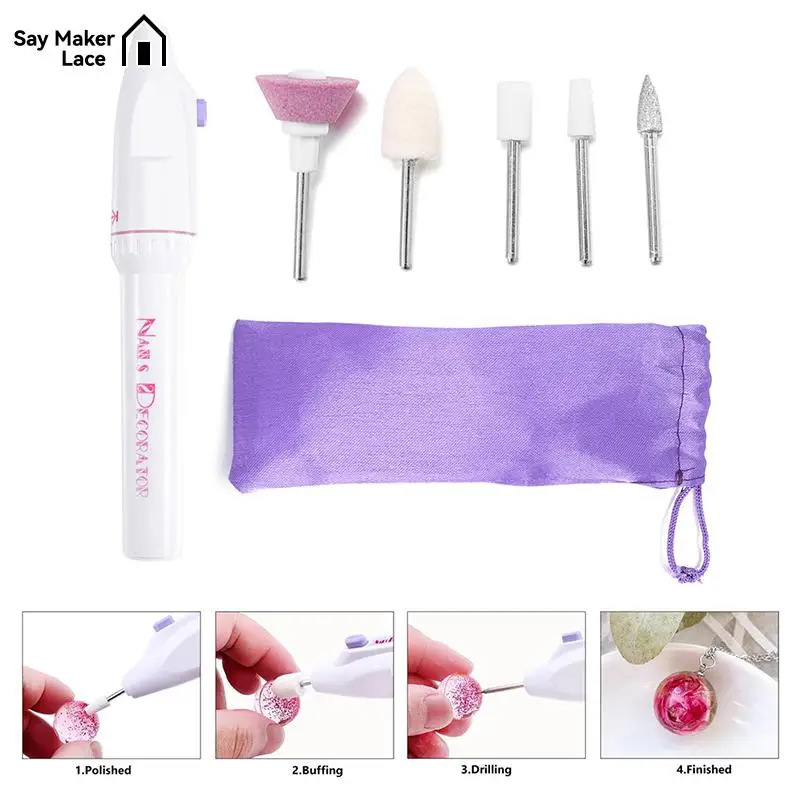 1 Set Electric Nail Polisher Epoxy Resin Jewelry Making DIY Drill Pen Grinding Machine Polishing Tools Equipments Hot