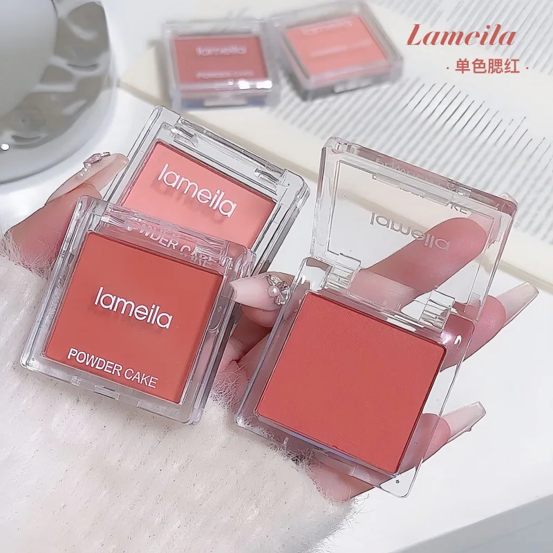 Blush Cream Powder Matte Blush แต่งหน้าติดทนนานสวมใส่เม็ดสีสูง Natural Matte Blush Facial Contouring แต่งหน้า Cosmtics