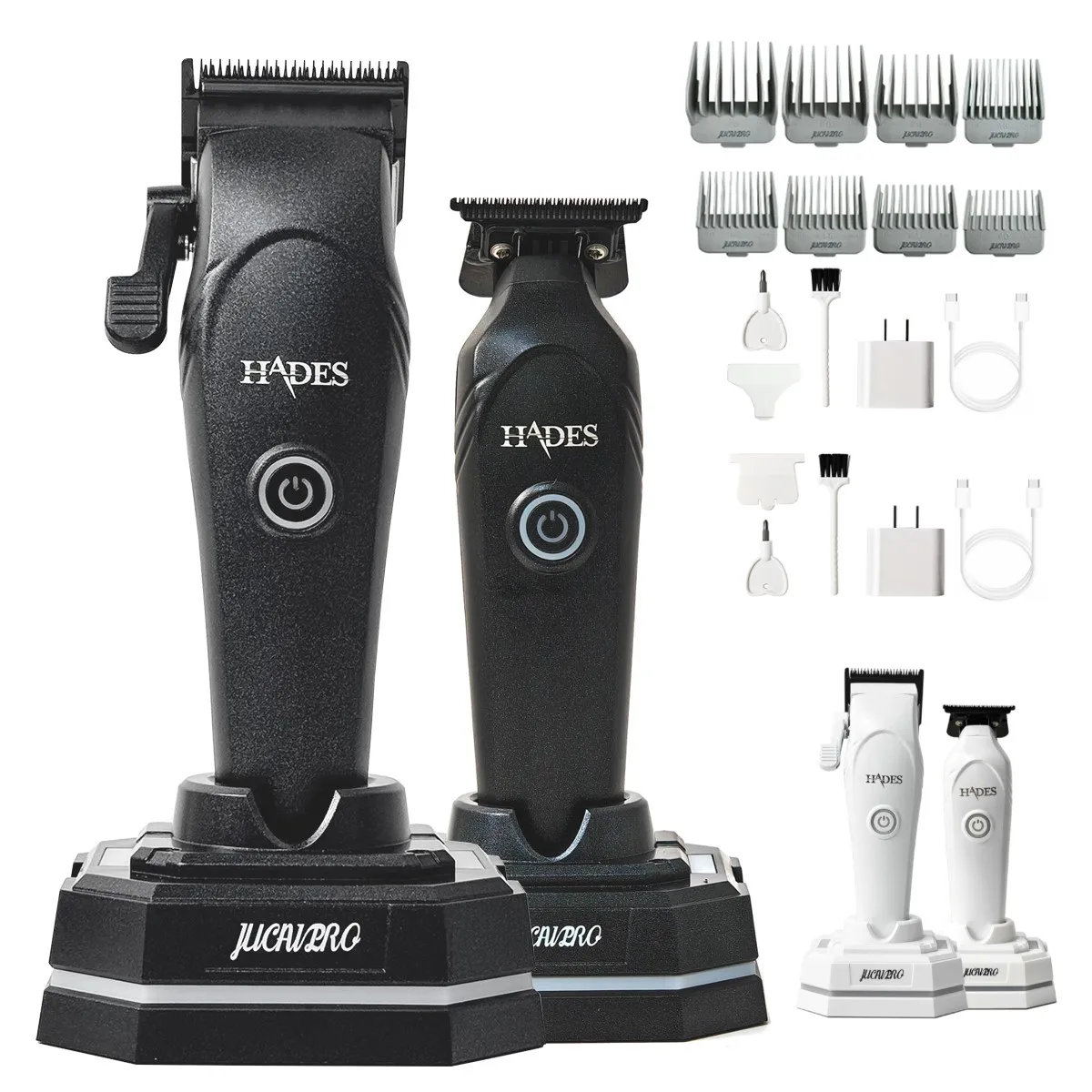 Jucai PRO Zinc Alloy Super Fast Charge Professional Oil Head Electric Hair Clipper 9CR13 Steel Bit Brushless Motor Hair Trimmer