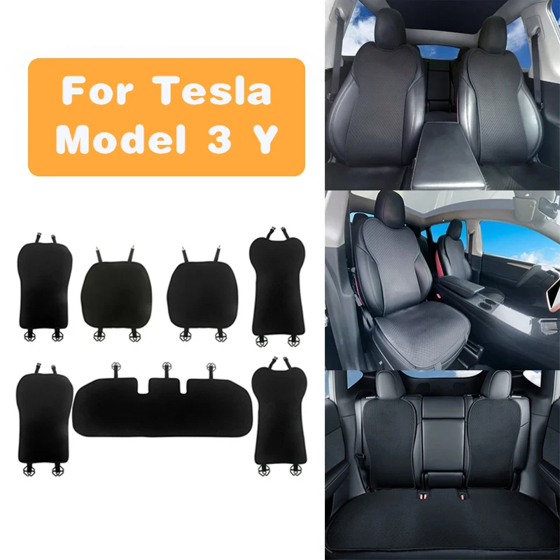 Cuscino coprisedile in seta di ghiaccio per Tesla Model 3 Y Pad di raffreddamento estivo traspirante Anti-sporco antisudore quattro stagioni