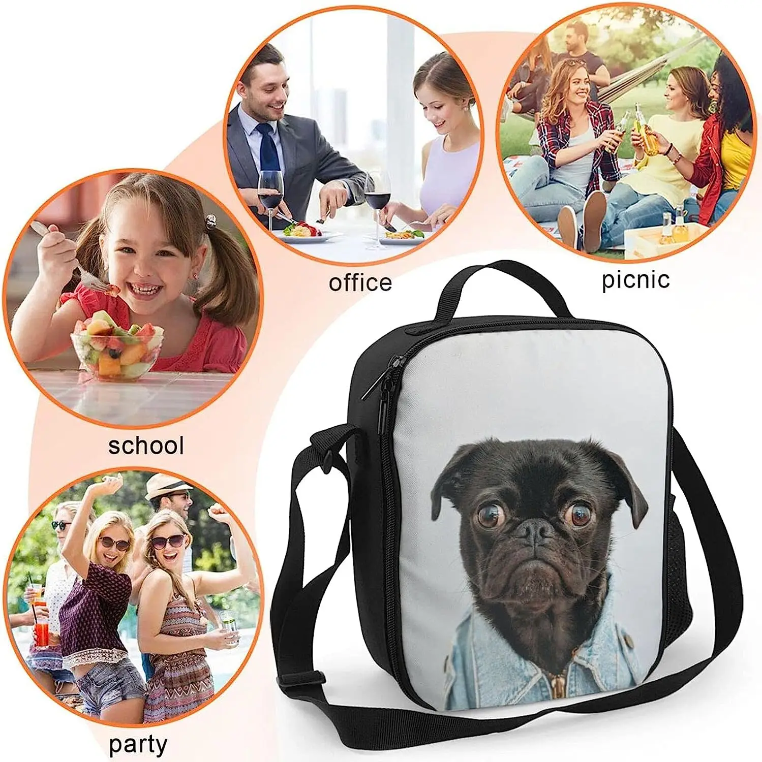 Personalized Thermal Lunch Box for Women Kids Custom Lunch Bag with Container Insulated Lunch Tote Cooler Bag for Office Picnic