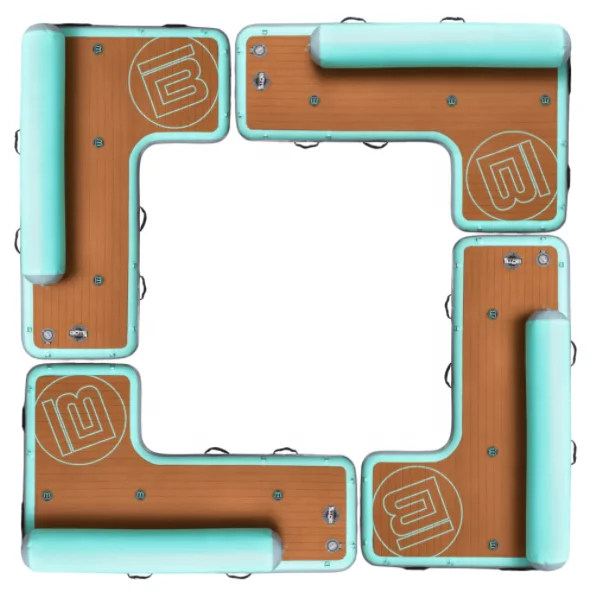 مخصص C شكل نفخ حوض Hangout يخت منصة المياه نفخ حوض يطفو مع مسند الظهر #1