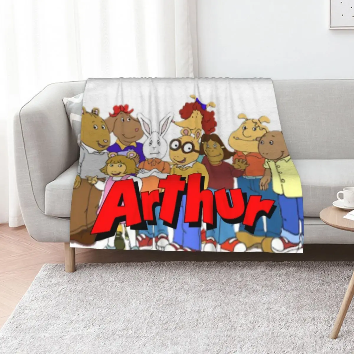 Arthur and friends Throw Blanket Picnic Furry Flannel Fabric Softest Polar Baby Blankets