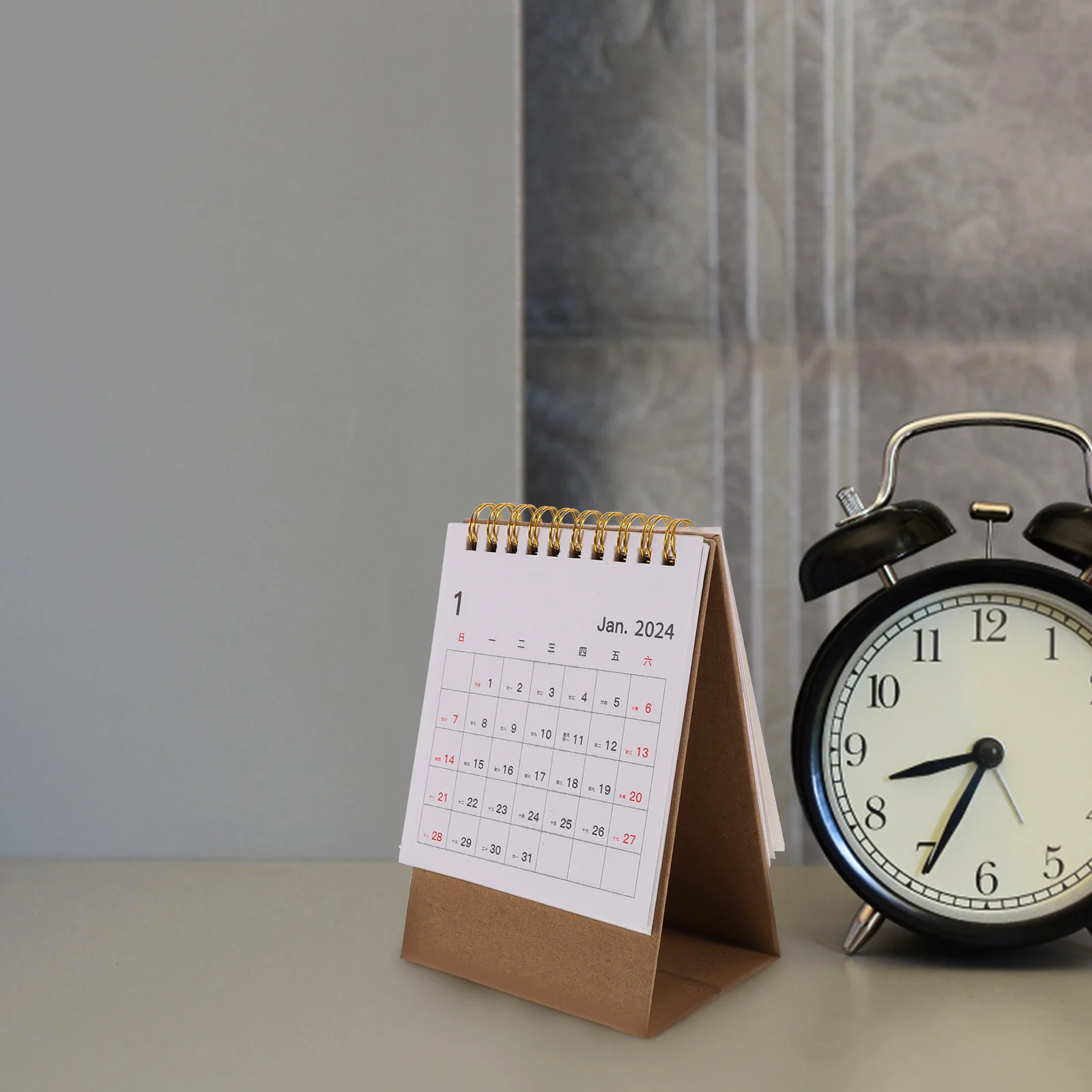 

Desktop Calendar Monthly Flip Mechanical Stand up Daily Miniature Office