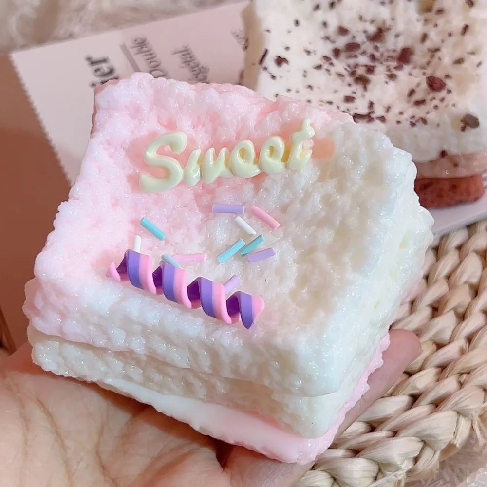 Kawaii Slow Rebound Toast Squeeze Toy Cartoon Anti-stress Fidget Squeeze Toy Soft Mochi Squish Foam Toy Stress Relief